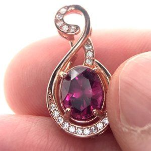 Umbalite 1.90ct Rose Gold Finish Solid 925 Sterling Silver Pendant
